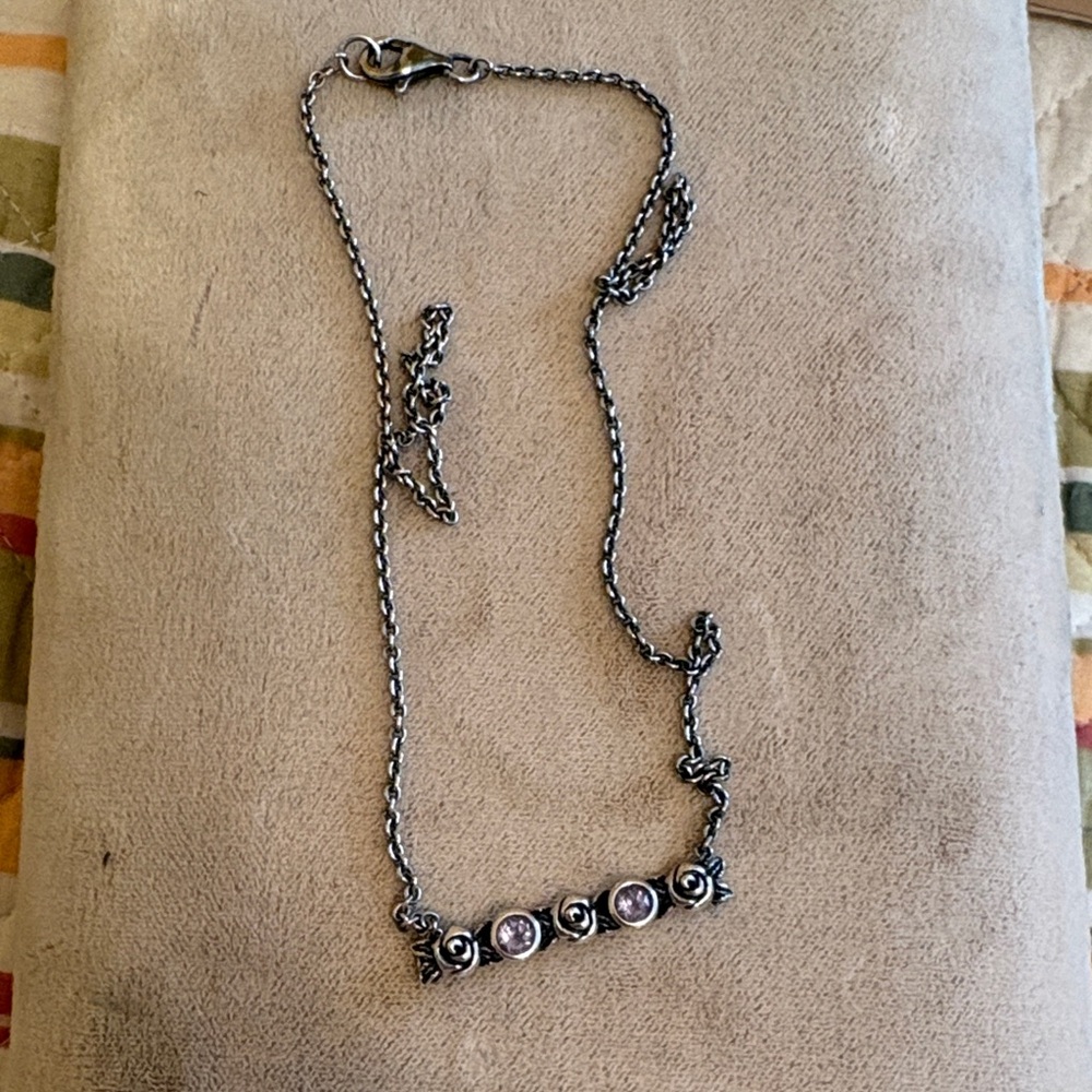 Sterling Silver QVC Necklace with amethyst stones